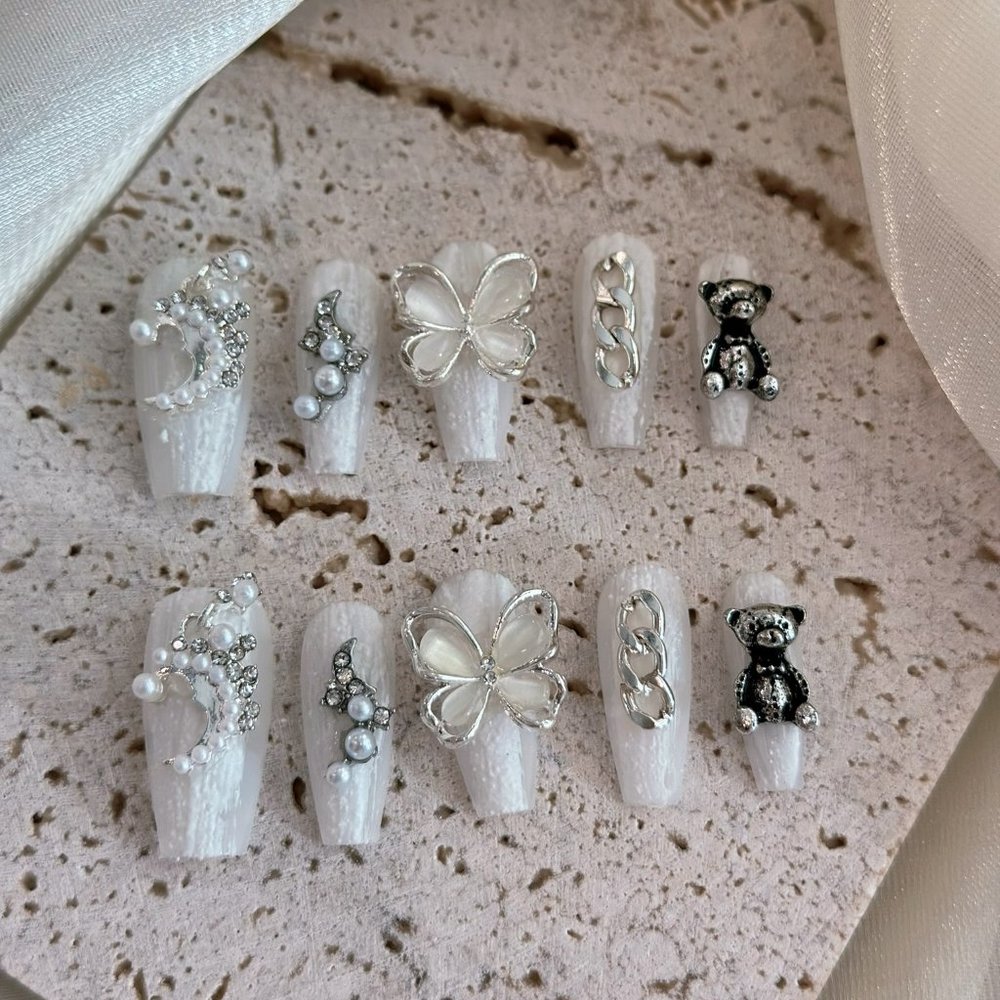 Whimsical Wonders Set/Handmade Coffin Press on Nails